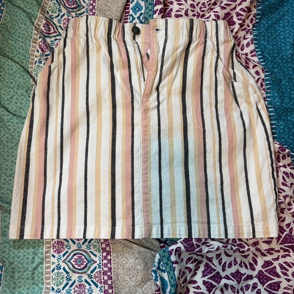 Hollister Pastel Striped Mini Skirt